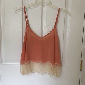 Wilfred coral cropped lace cami